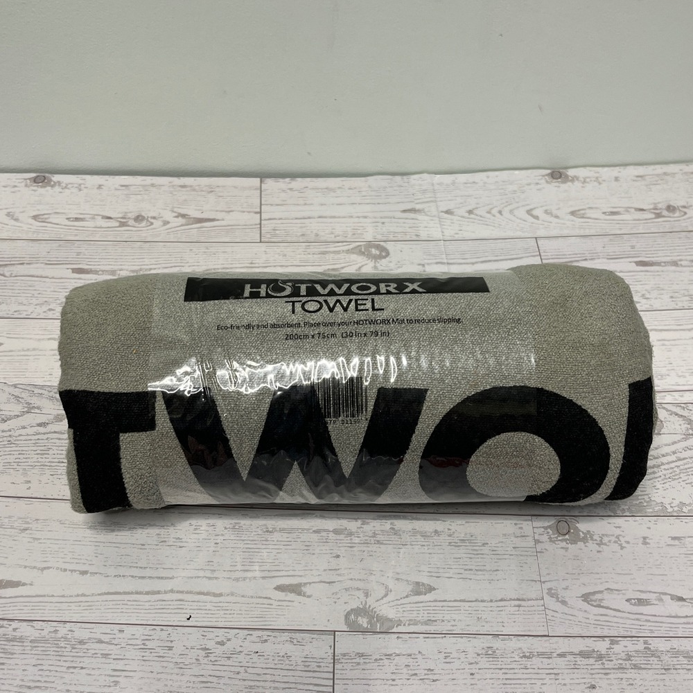 HOTWORX Towel Grey Eco-Friendly Absorbent Hot Yoga Mat Cover 30x79in